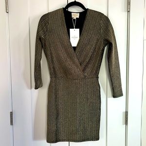 Sezane Gold/Black Effie Dress